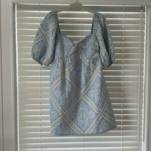 En Saison blue quilted dress